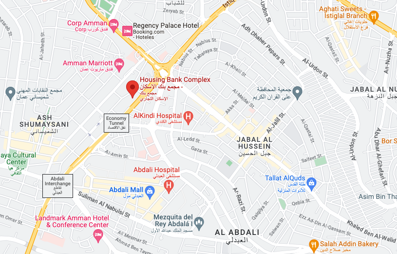 Map of OCBA MSF Amman office