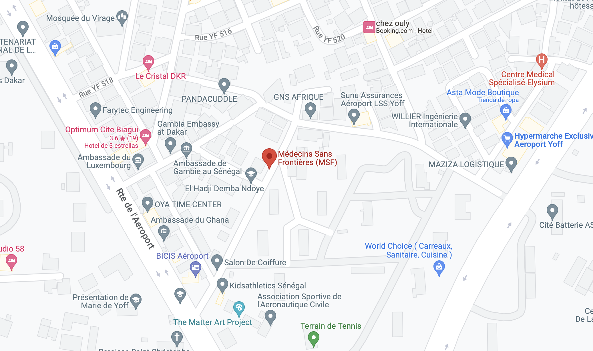 OCBA Map MSF Dakar